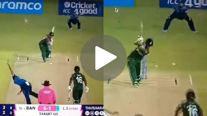 [Watch] Thushara Turns Lasith Malinga As His Deadly Yorker Uproots Tanzid's Off Stump